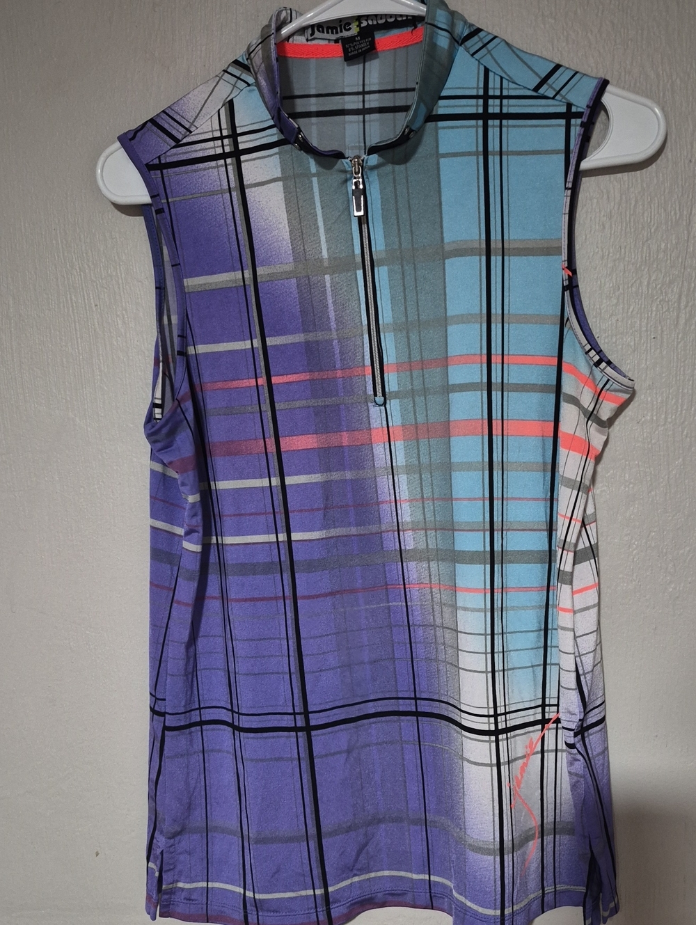 Womens Jamie Sadock Plaid Golf Shirt Size Medium